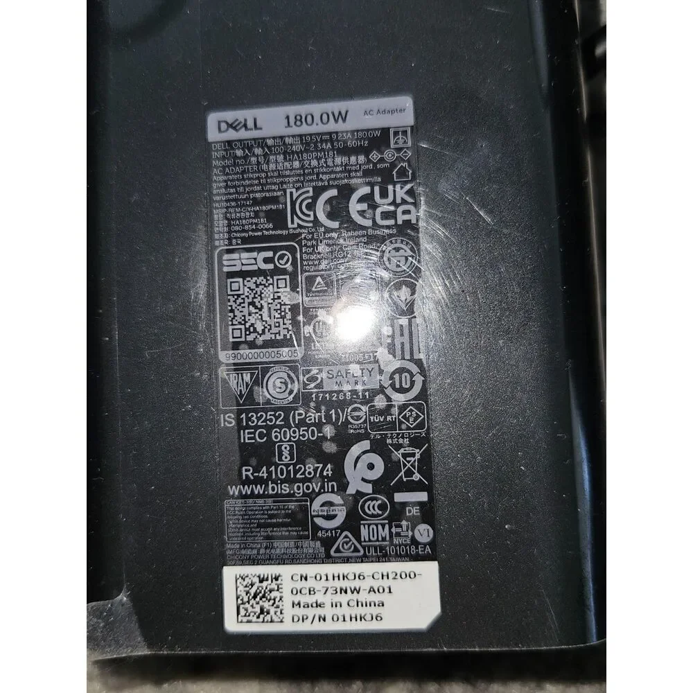 DELL Power Adapter 180W 19.5V 01HKJ6